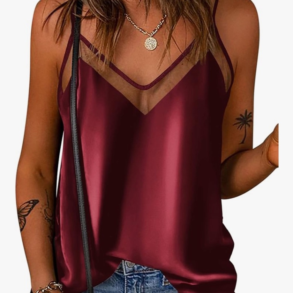 Elegant Red Camisole Top